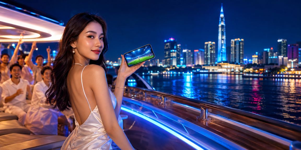 Người chơi esports tại TP.HCM sử dụng voucher cá cược trực tuyến với ánh đèn neon rực rỡ
